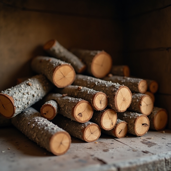 Flux_Dev_A_cozy_Still_life_arrangement_of_stacked_firewood_log_0